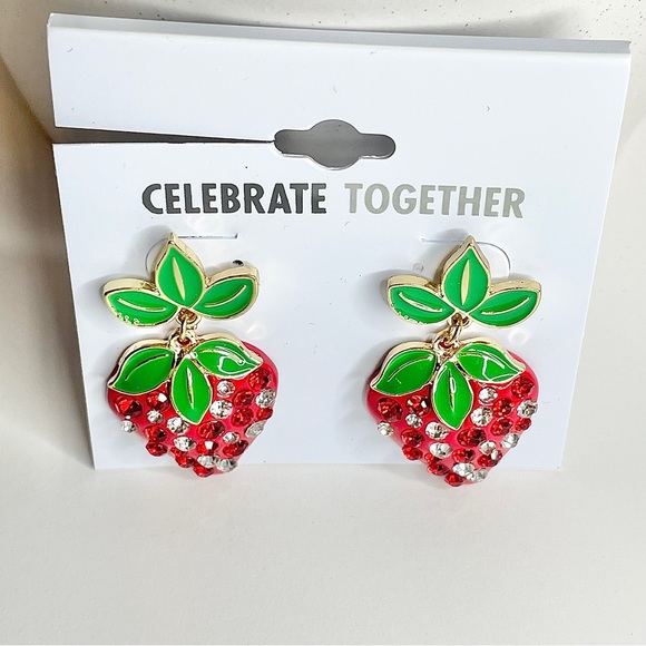 NWT celebrate together oversized strawberry earrings - Picture 6 of 6